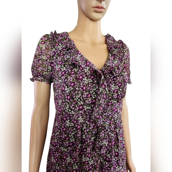 Rabbit Rabbit Rabbit Purple Floral Flitter Dress - Picture 2 of 10